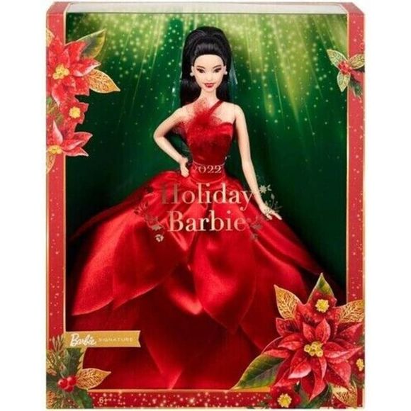 Barbie Signature 2022 Holiday Collector Doll - Straight Black hair - Picture 1 of 3